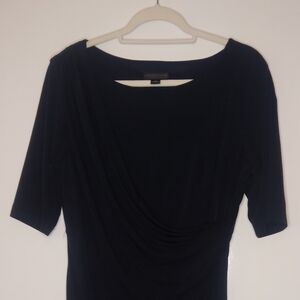 Black Polyester Pullover Dress